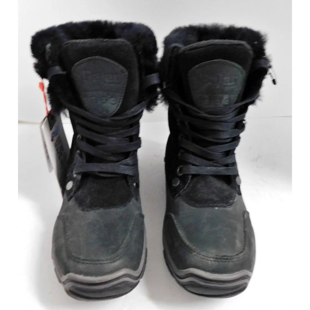 Pajar Womens Waterproof Sheepskin Lined Winter Boots Black Size 7-7.5 Abbie NWT
